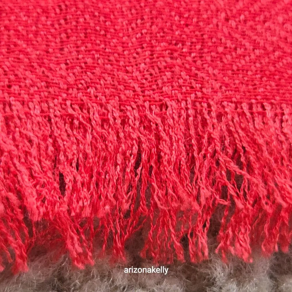 NWOT Coral Red Cashmere & Silk Scarf